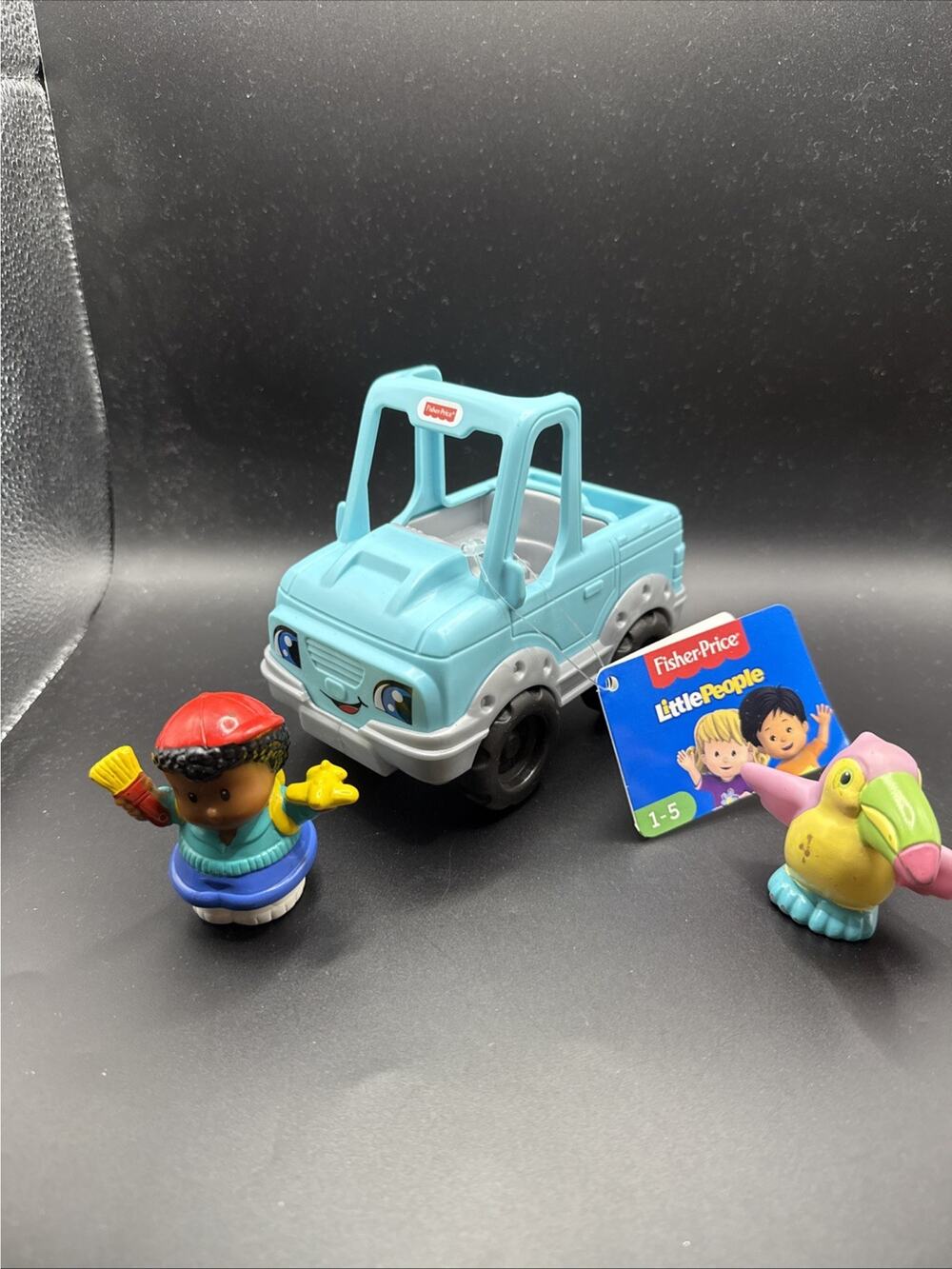 Fisher-Price Little People Help A Friend Pick Up Truck Blue With Vintage Figures
